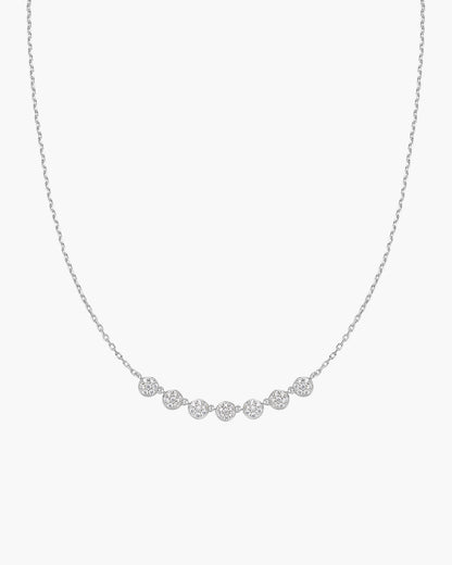Silver Pavé Multi Beaded Chain Necklace