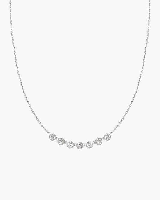 Silver Pavé Multi Beaded Chain Necklace