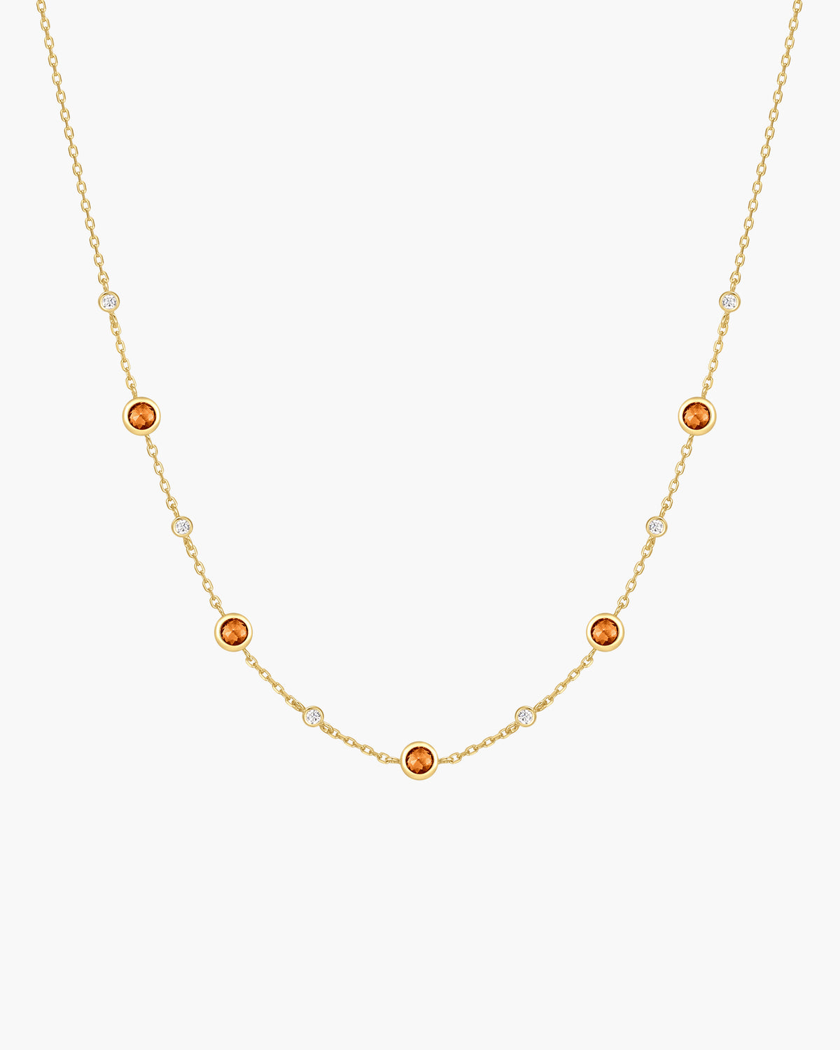 Gold Nano Gem Station Necklace