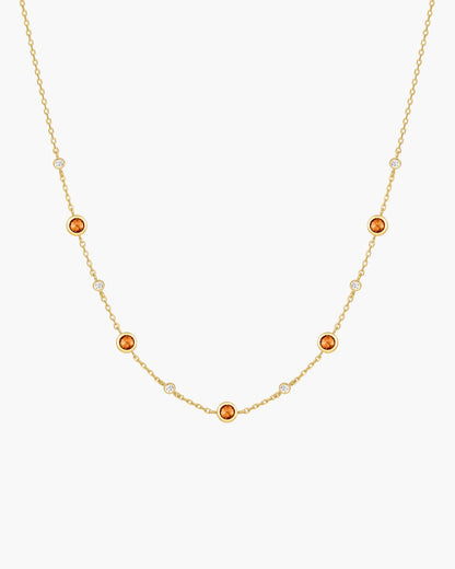 Gold Nano Gem Station Necklace