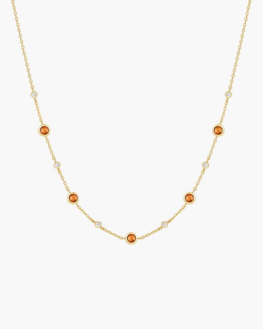 Gold Nano Gem Station Necklace