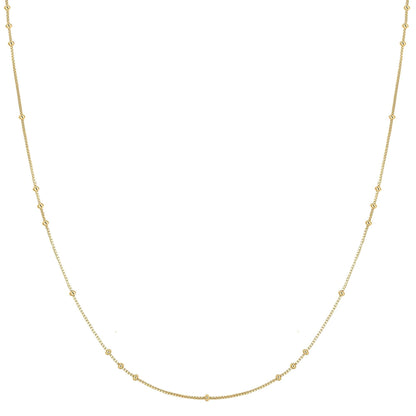 Gold Mini Bead Station Necklace
