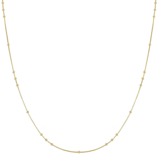 Gold Mini Bead Station Necklace