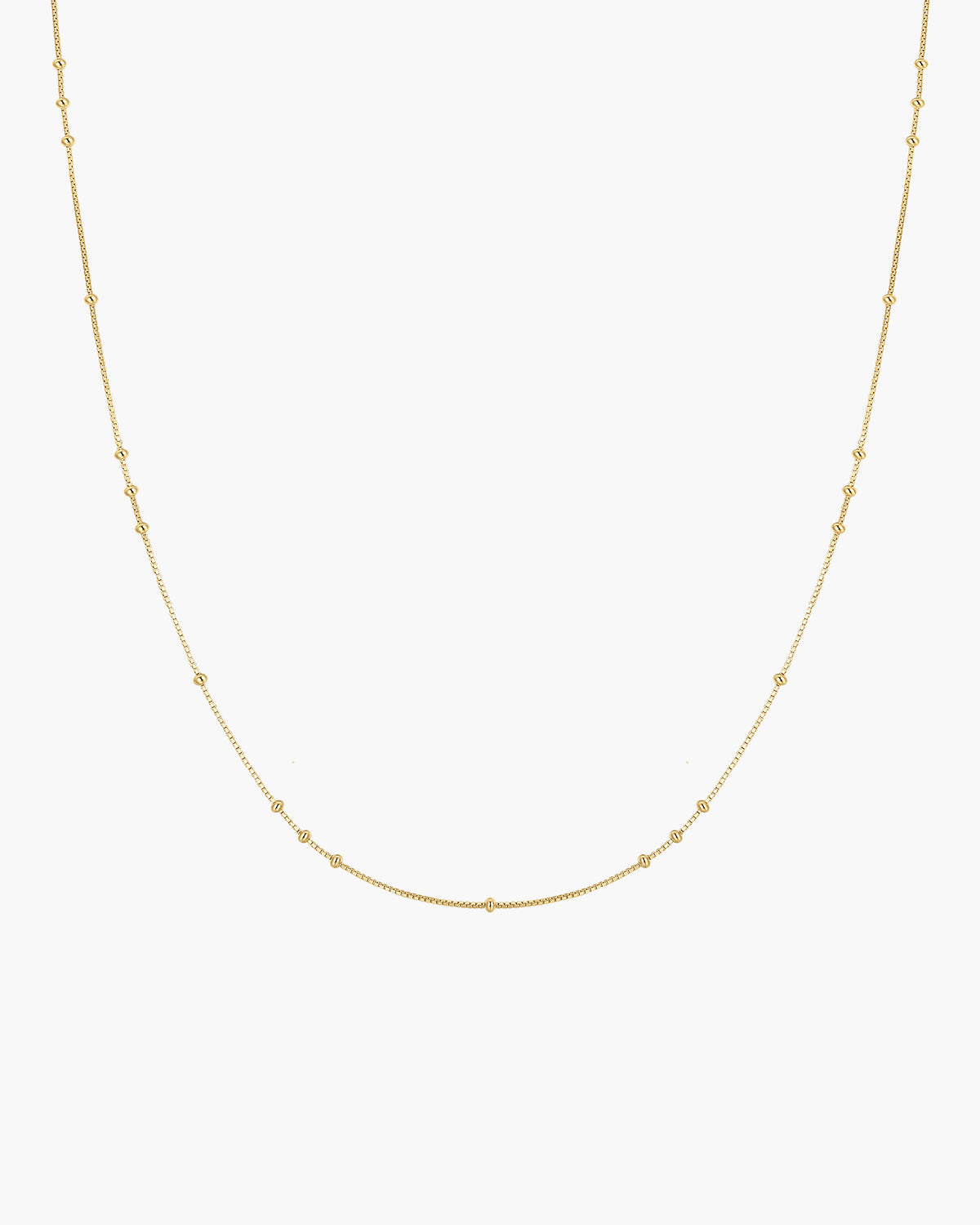 Gold Mini Bead Station Necklace