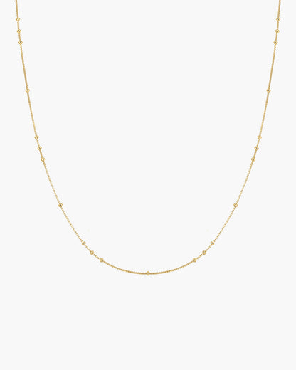 Gold Mini Bead Station Necklace