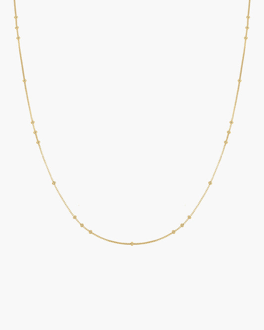 Gold Mini Bead Station Necklace