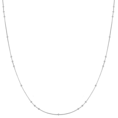 Silver Mini Bead Station Necklace