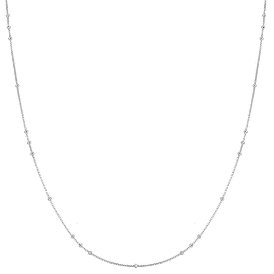 Silver Mini Bead Station Necklace
