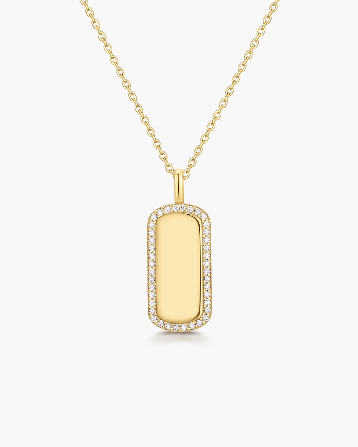 Gold Sparkling Tag Necklace