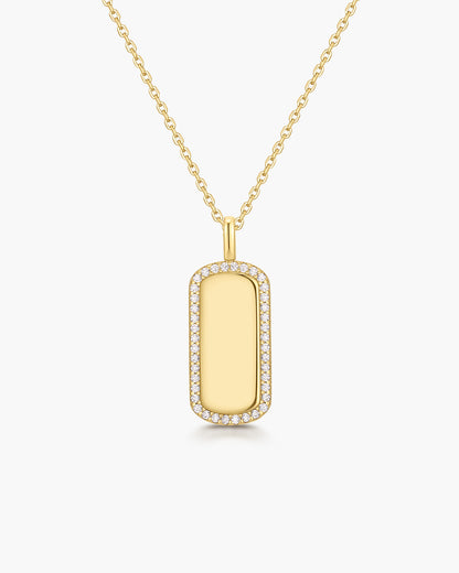 Gold Sparkling Tag Necklace
