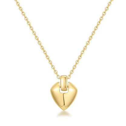 Gold Shield Pendent Necklace