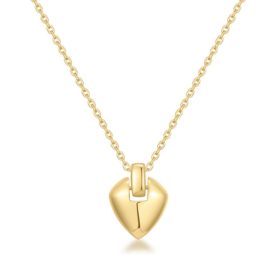 Gold Shield Pendent Necklace