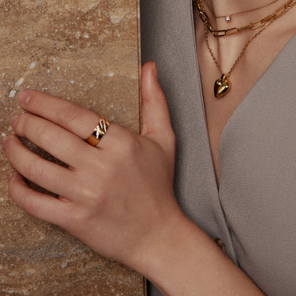 Gold Shield Pendent Necklace