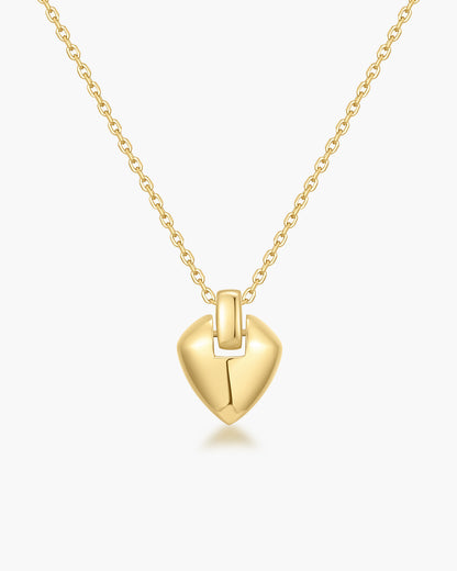 Gold Shield Pendent Necklace