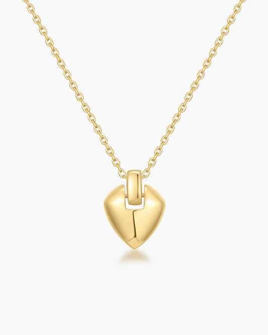Gold Shield Pendent Necklace