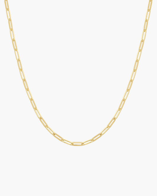 Gold Paper Clip Chain Necklace