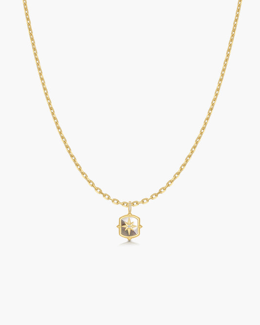 Gold Colour-Block Mother of Pearl Star Necklace