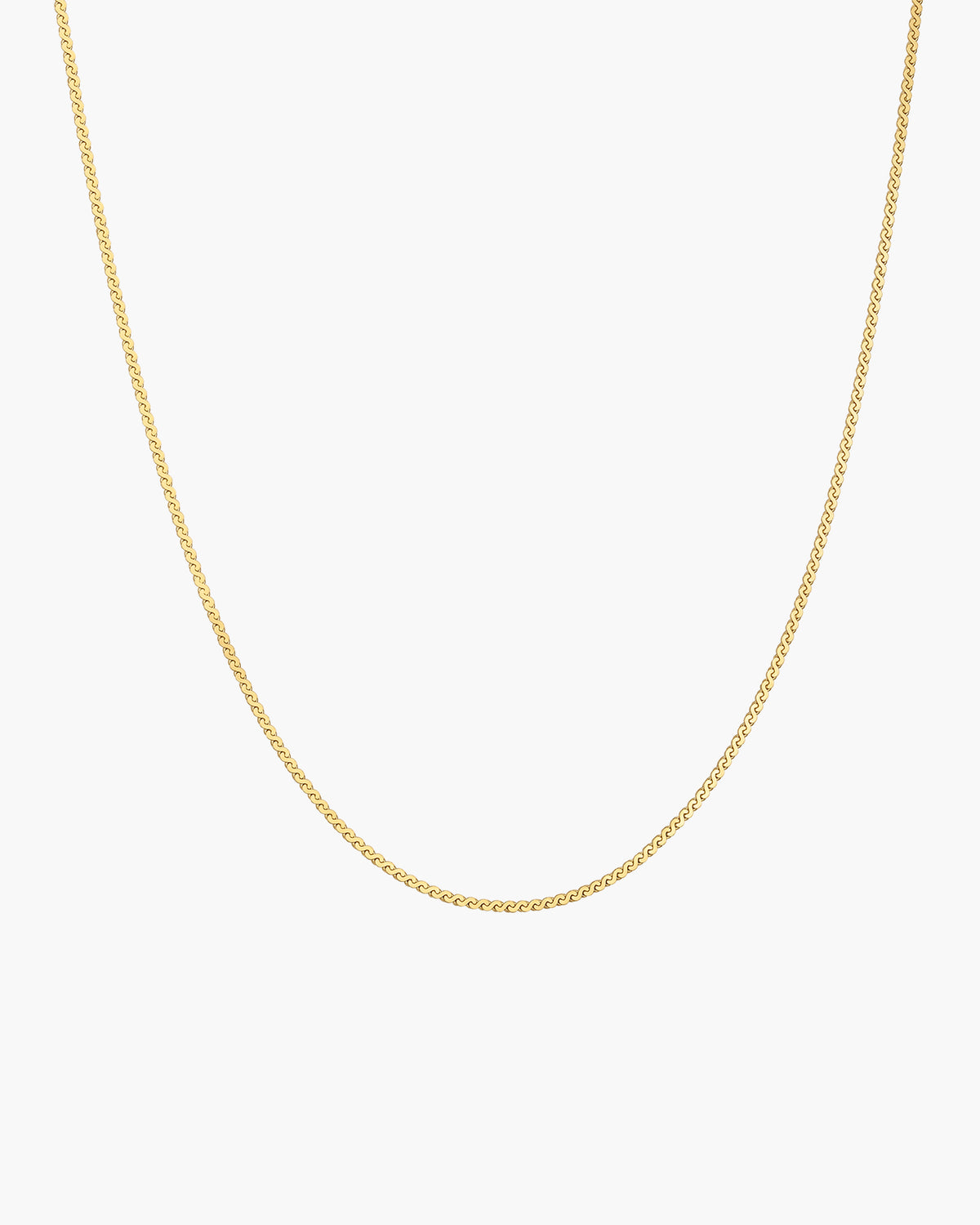 Gold Flat S Link Chain Necklace
