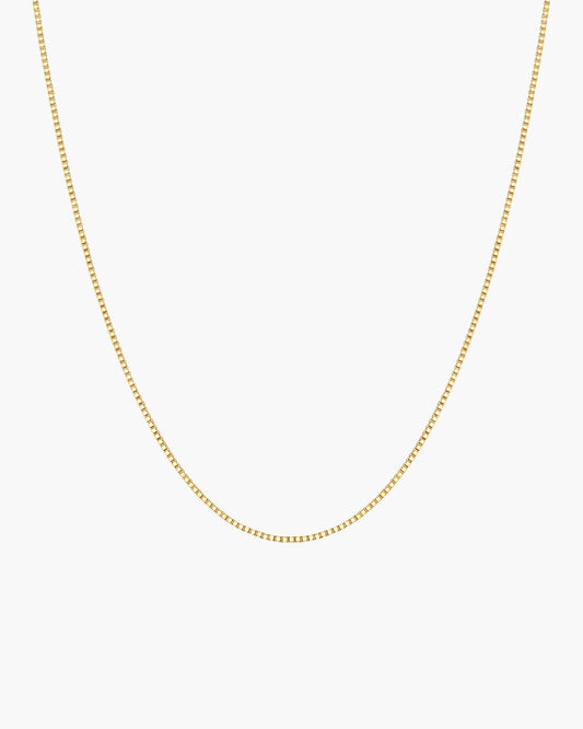 Gold Box Chain Necklace
