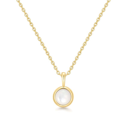 Gold Mother of Pearl Pendant Necklace
