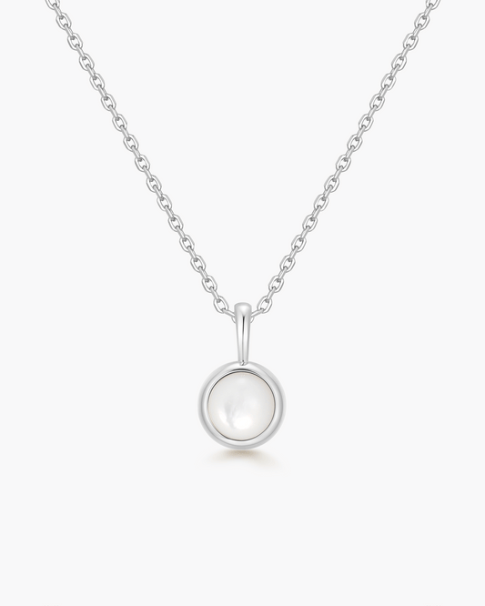 Silver Mother of Pearl Pendant Necklace