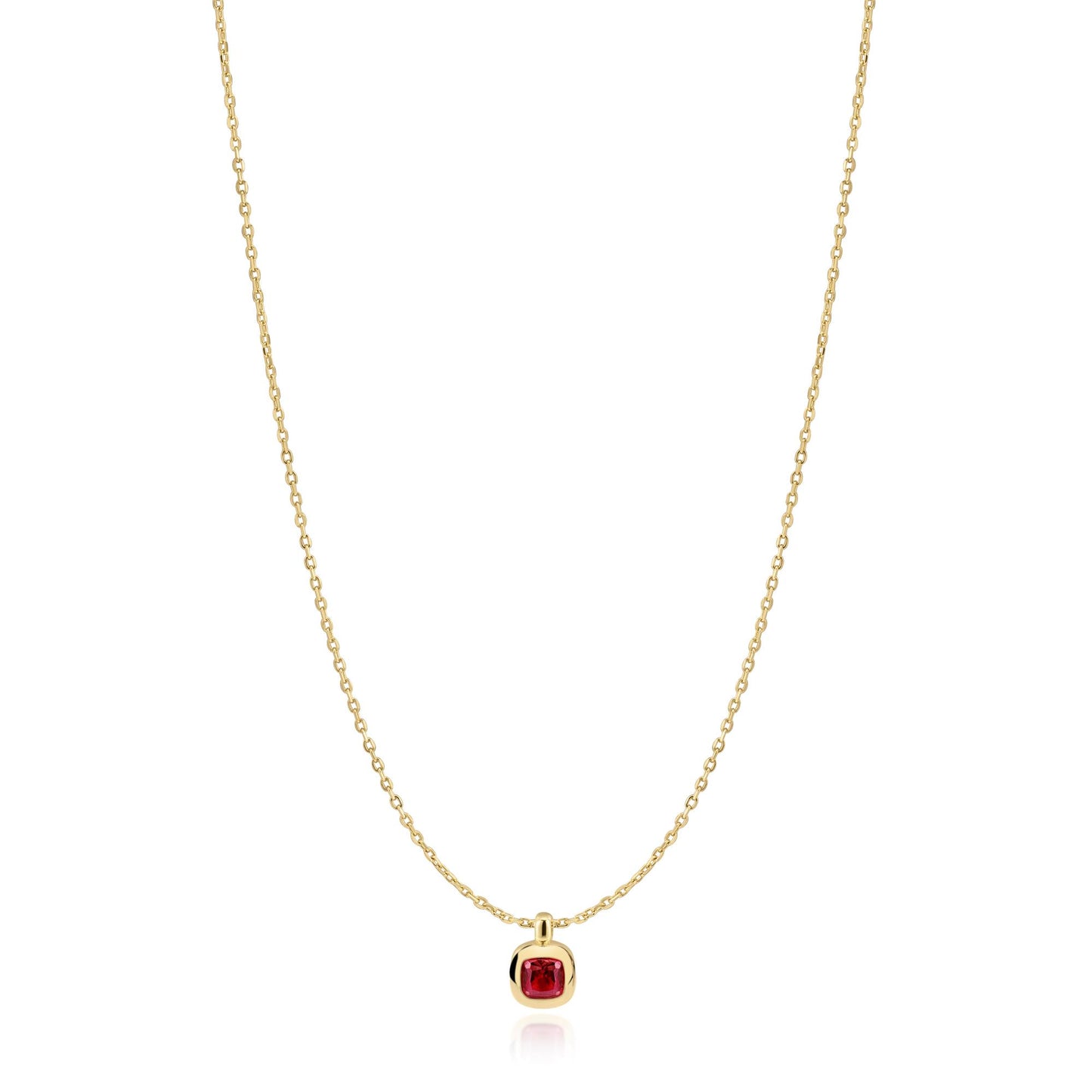 Gold Crimson Solitaire Necklace