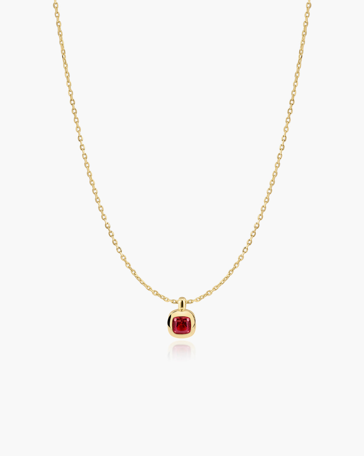 Gold Crimson Solitaire Necklace