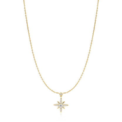 Gold Sparkling Nova Star Necklace