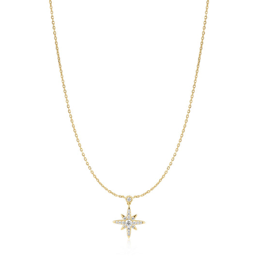 Gold Sparkling Nova Star Necklace