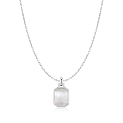 Silver Square Mother-of-Pearl Necklace