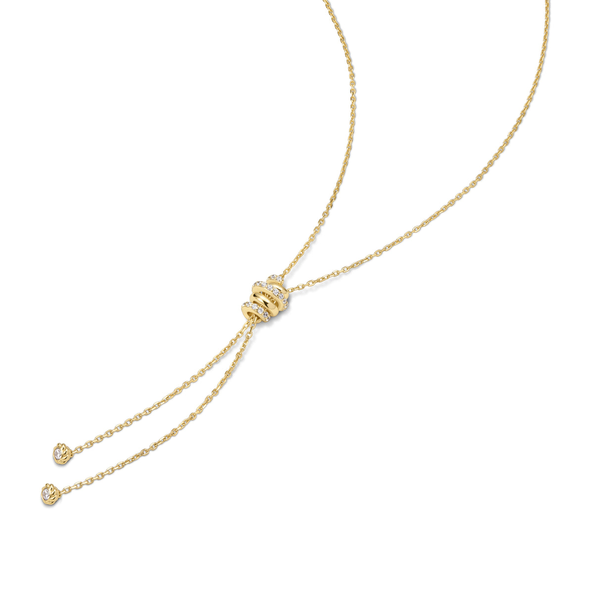 Gold Twisted Rope Lariat Necklace