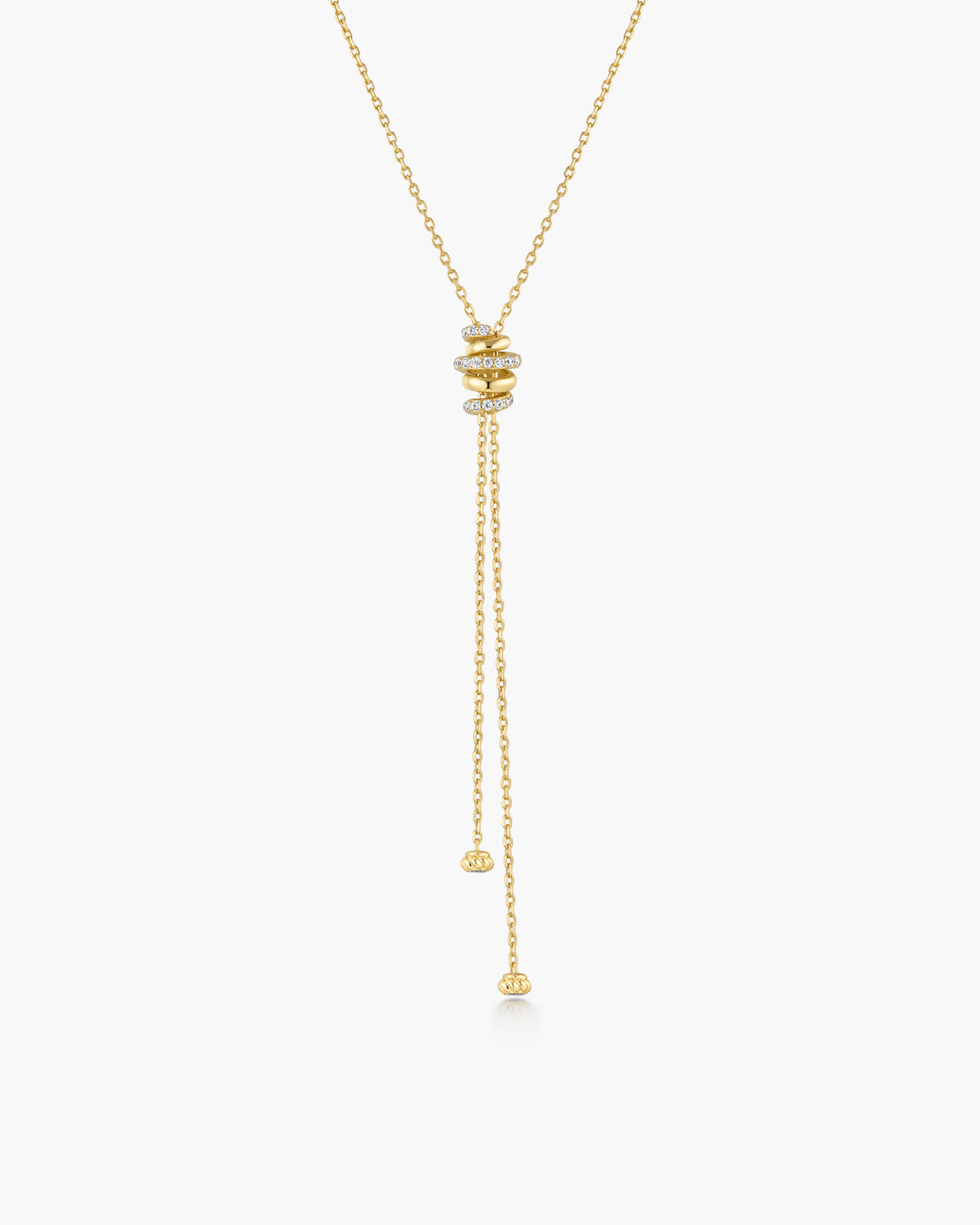 Gold Twisted Rope Lariat Necklace