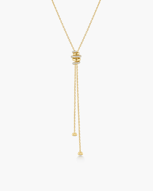 Gold Twisted Rope Lariat Necklace