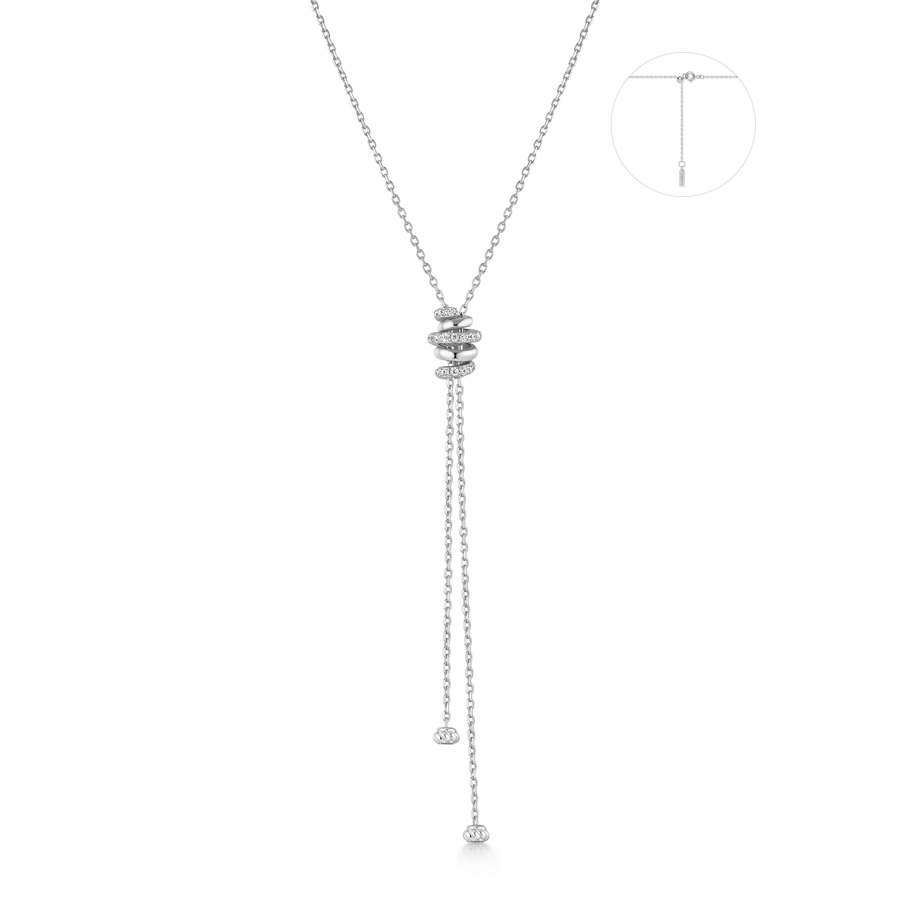 Silver Twisted Rope Lariat Necklace – Ania Haie