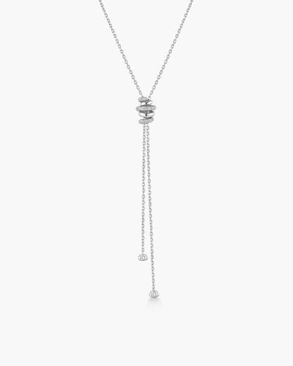 Silver Twisted Rope Lariat Necklace