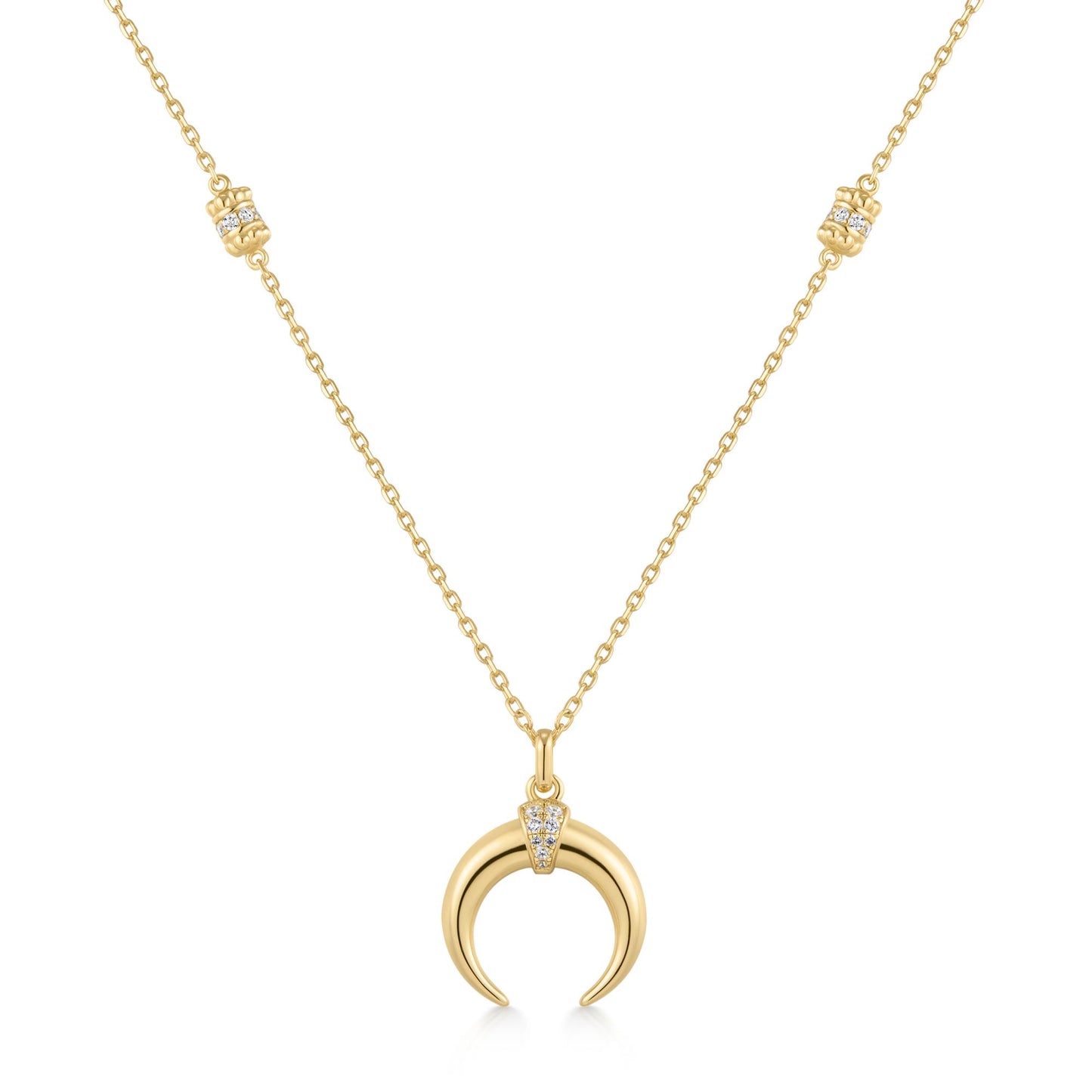 Gold Reversible Horn Necklace