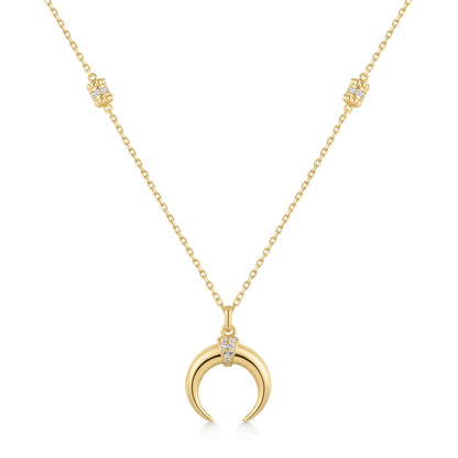 Gold Reversible Horn Necklace
