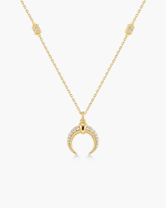 Gold Reversible Horn Necklace