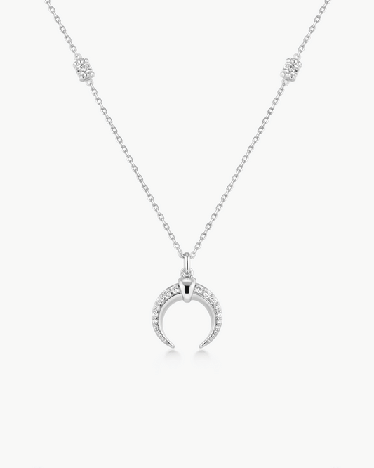 Silver Reversible Horn Necklace