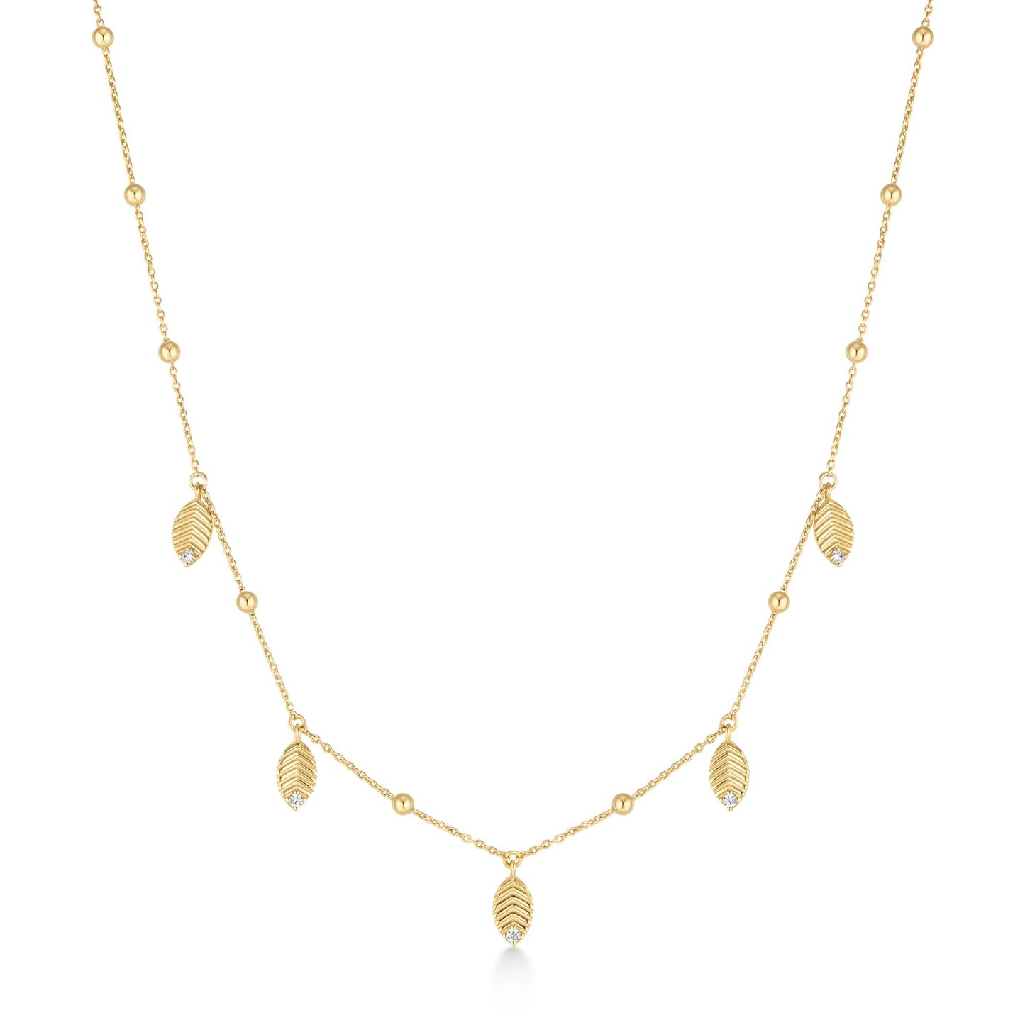 Gold Leaf Station Necklace