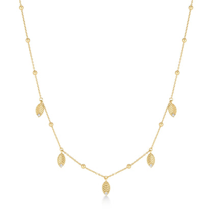 Gold Leaf Station Necklace