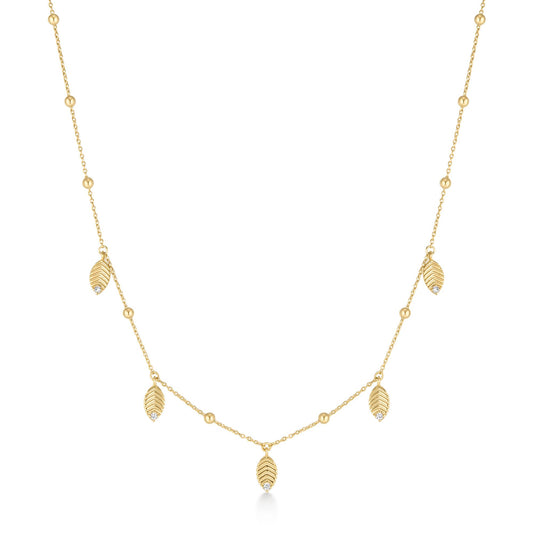 Gold Leaf Station Necklace