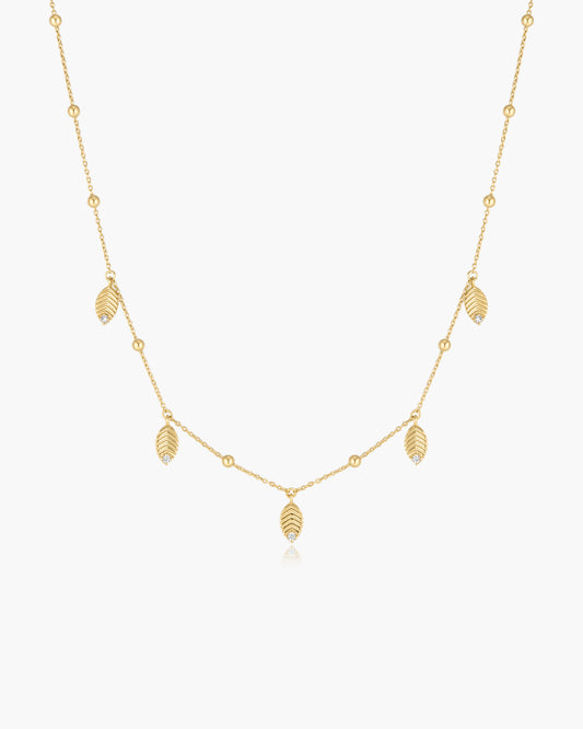 Gold Leaf Station Necklace