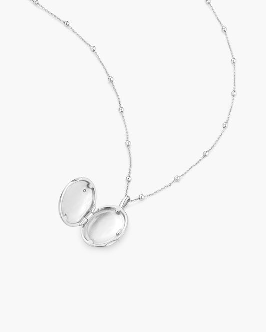 Silver Butterfly Locket Necklace