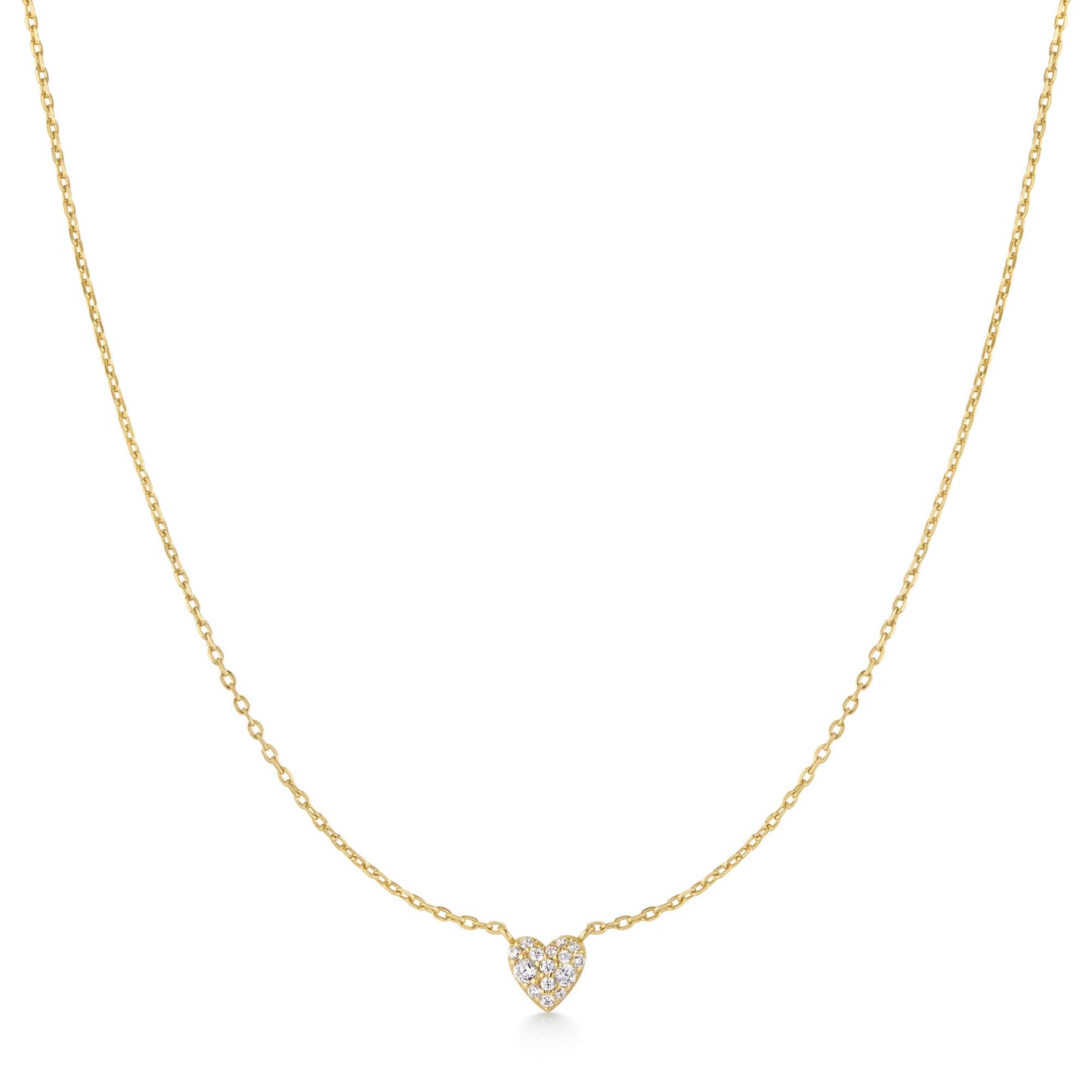Gold Pavé Heart Necklace