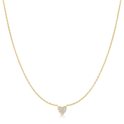 Gold Pavé Heart Necklace