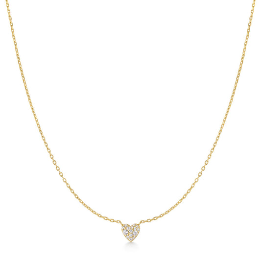 Gold Pavé Heart Necklace