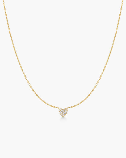 Gold Pavé Heart Necklace