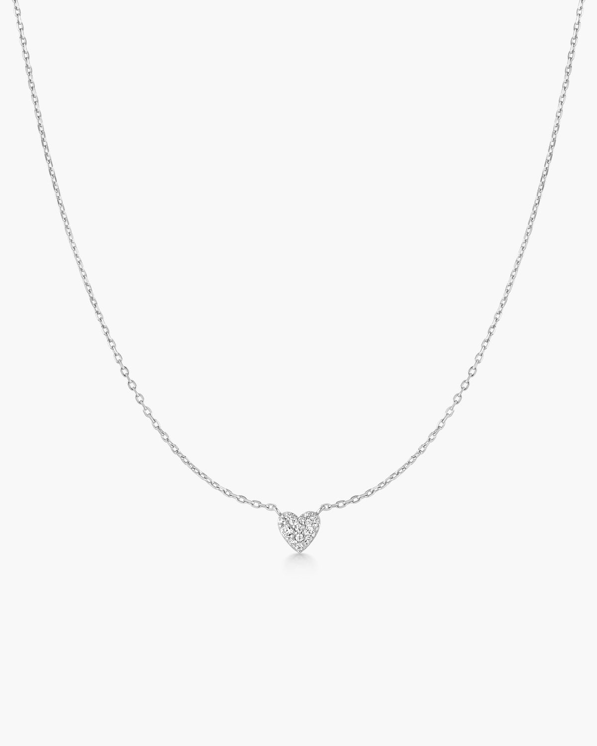 Silver Pavé Heart Necklace