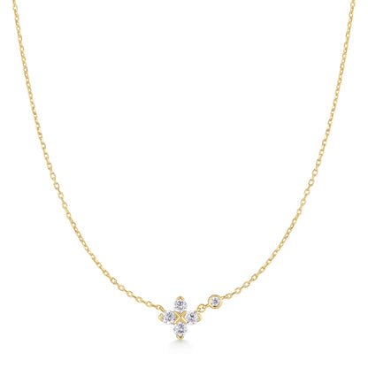 Gold Sparkling Lucky Clover Necklace